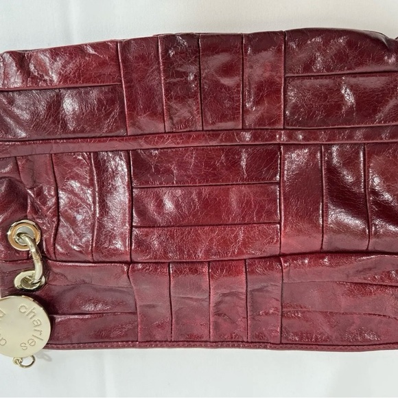 Charles David Clutch purse Maroon with zipper - Picture 6 of 7